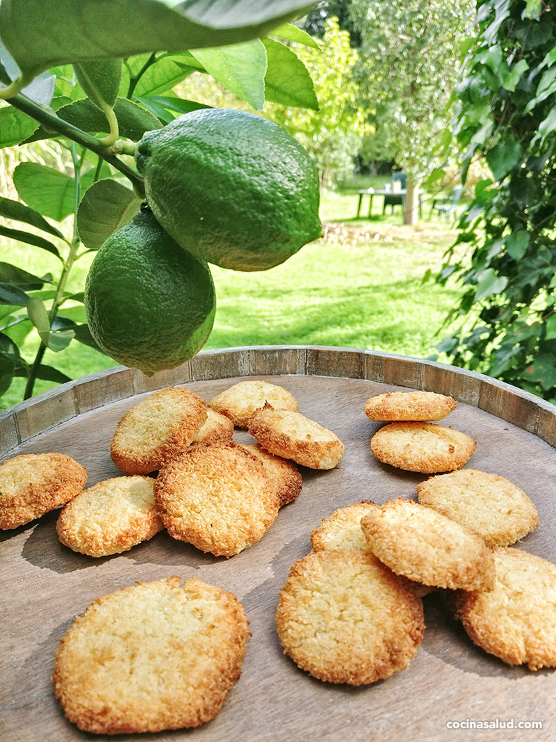 Galletas de coco y lima, sin harina y sin mantequilla