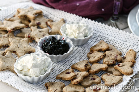 Receta de galletas saladas de avena y arándanos