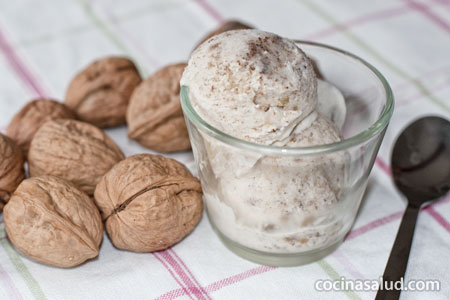 Receta de helado de nueces