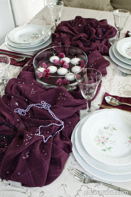 Adorno de mesa en lila