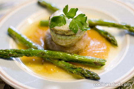 Timbal de pescado y verdura